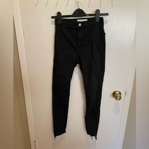 Topshop Joni skinny jeans black raw hem